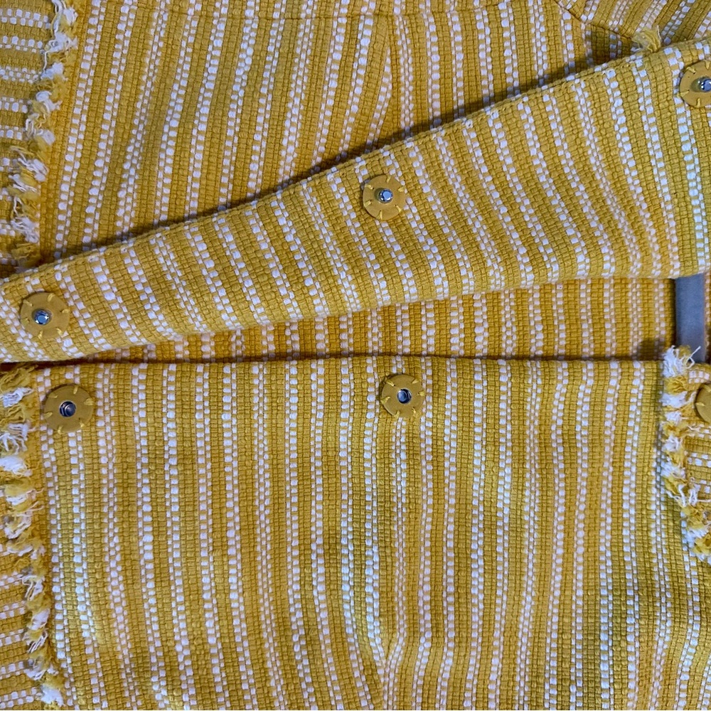 Ann Taylor Yellow and White Striped Blazer 2. Petite - Picture 7 of 7